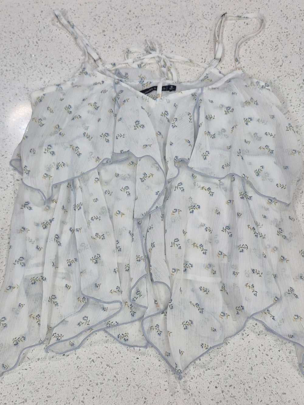 Abercrombie Floral Ruffle Babydoll Tank